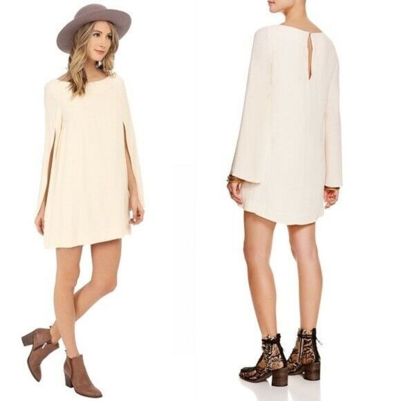 Free People Dresses & Skirts - Free People "Some Like It Hot" Shift Dress Slit Sleeve Ivory Medium